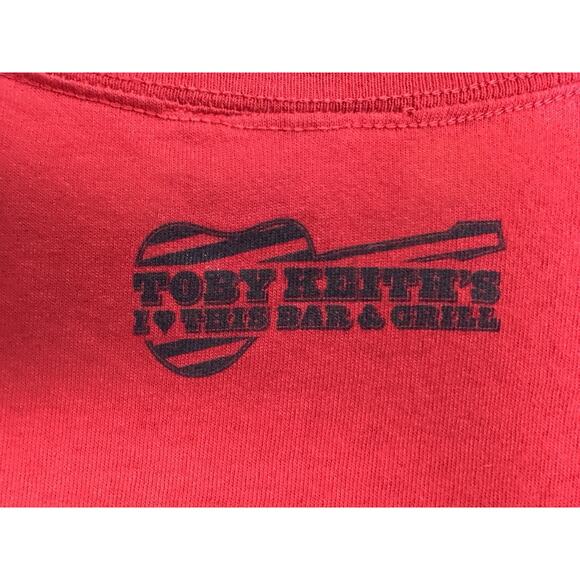 Toby Keith Mens 2XL I Love This Bar And Grill Red Patriotic Short Sleeve T-Shirt - Picture 5 of 8